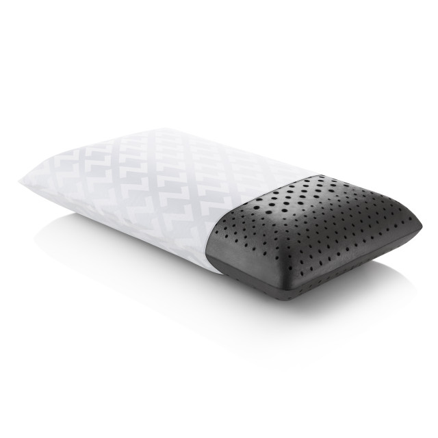 on white of the Zoned ActiveDough PIllow in Bamboo Charcoal with half cover