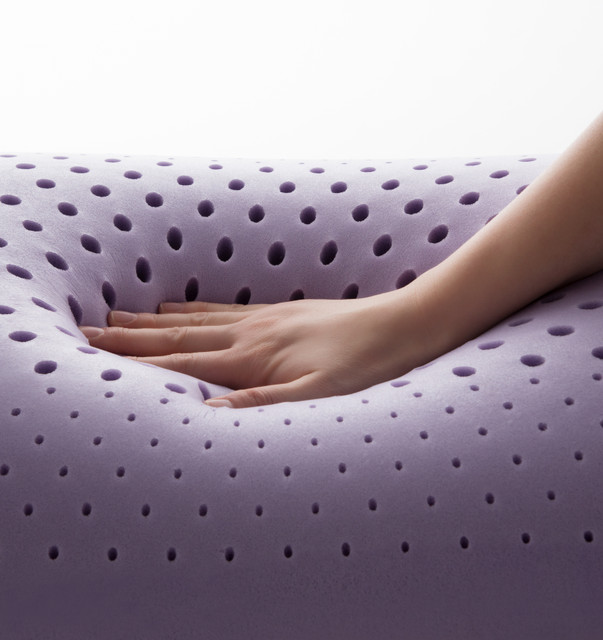 hand press into Zoned ActiveDough PIllow in lavender