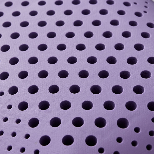 close up of the zoning of the Zoned Dough Pillow in Lavender