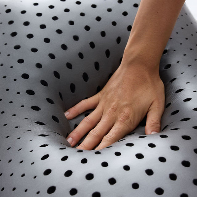 hand press in Zoned Dough Pillow in Bamboo Charcoal